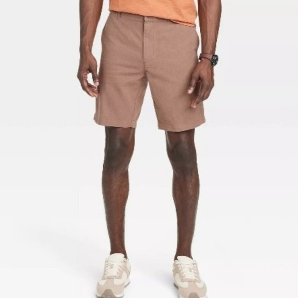 Men's Every Wear 9" Flat-Front Inseam Shorts - Brown - Goodfellow & Co - Size 42